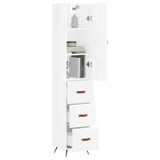 Highboard High Gloss White 34.5x34x180 cm Engineered Wood 3198827