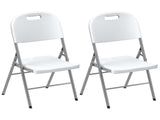Set of Two Foldable Outdoor Chairs - White T3398P328447