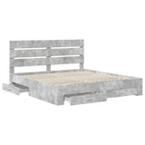 Bed Frame Concrete Grey 180 x 200 cm Engineered Wood 3411946