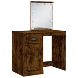 Dressing Table with LED Lights Smoked Oak 90x42x132.5 cm 834975