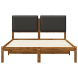 Bed Frame with Upholstered Headboard Natural and Dark Grey 903905