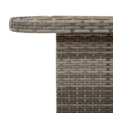 Garden Table Grey 80x80x71 cm Poly Rattan and Acacia Wood 368270