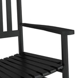 Rocking Chairs 2pcs with Foldable Table Black Solid Wood Poplar 3281590