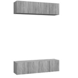 Wall TV Cabinets 4 pcs Grey Sonoma 60x30x30 cm Engineered Wood 3120204