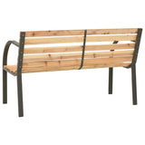 Garden Bench Natural Wood Chinese Fir Wood, Steel Kids Size Tough 317119