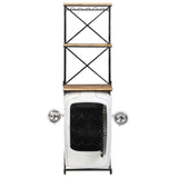 Tractor Wine Cabinet White 49x31x172 cm Rough Mango Wood 320487