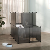 Small Animal Cage Black 142x74x93 cm PP and Steel 340573