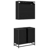 Bathroom Furniture Set 2 pcs Black Oak Engineered Wood 3402470