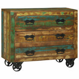 Sideboard with Drawer Brown 80 x 30 x 65 cm Solid Reclaim Wood 358878