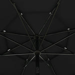 3-Tier Garden Parasol with Aluminium Pole Black 3.5 m 313882