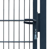 Fence Gate Steel 100x200 cm Anthracite 142027