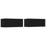 4 Piece TV Cabinet Set Black Engineered Wood 3114335