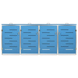Quadruple Wheelie Bin Shed 276.5x77.5x112.5 cm Stainless Steel 149569