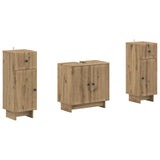 2 Piece Bathroom Cabinet Set EDE Artisan Oak Engineered Wood 3417989