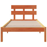 Bed Frame with Headboard Brown 90 x 190 cm Solid Pine wood 872145