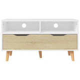 326782 TV Cabinet White and Sonoma Oak 90x40x48,5 cm Engineered Wood