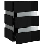 ZNTS LED Bedside Cabinet High Gloss Black 45x35x67 cm Engineered Wood 326847