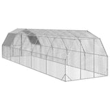 Chicken Run with Roof 2.5x10x2.25 m Galvanised Steel 3328529