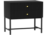 Elegant Two-Drawer Bedside Table - Black T3398P344451