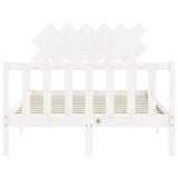 Bed Frame without Mattress White Small Double Solid Wood Pine 3193437