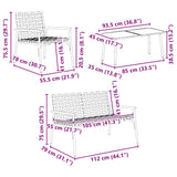 Garden Dining Set 4 pcs Brown Poly Rattan 42004145