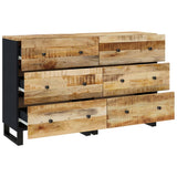 Sideboards 2 pcs 60x33x75 cm Rough Mango Wood 3143635