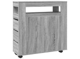 Narrow Bathroom Cabinet with Wheels Grey Sonoma Engineered Wood 855273