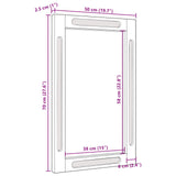 Bathroom Mirror Brown 50 x 2.5 x 70 cm Solid Mango Wood 4018075