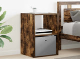 Bedside Table with Drawer 2 pcs Smoked Oak 35 x 32 x 68.5 cm 8000637