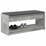 Hall Bench with Cushion Concrete Grey 103 x 38 x 45 cm 891587