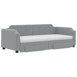 Daybed with Trundle and Drawers Light Grey 90x190 cm Fabric 3197711