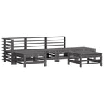 ZNTS 6 Piece Garden Lounge Set Grey Solid Wood Pine 3186328