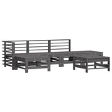 ZNTS 6 Piece Garden Lounge Set Grey Solid Wood Pine 3186328