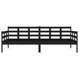 Day Bed Black Solid Pine Wood Single Convertible 820361
