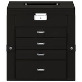 Jewellery Box 5-Layer with Mirror Lockable Black 4103563