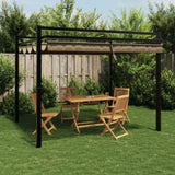 Garden Gazebo with Retractable Roof Taupe 3x3 m Aluminium 4003970