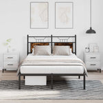 Bed Frame without Mattress Smoked Oak 120x190 cm Small Double Engineered Wood 4106740