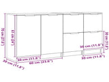 Sideboard 3 pcs Black Oak 120 x 30 x 70 cm Engineered Wood 3332500