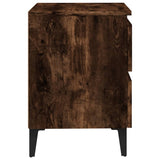 Bed Cabinets with Metal Legs 2 pcs Smoked Oak 40x35x50 cm 813129