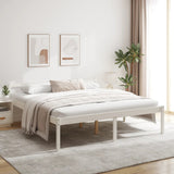 Senior Bed without Mattress White 200x200cm Solid Wood Pine 810635
