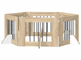 Dog Gate with Stands 6 pcs Sonoma Oak 60 x 60 cm 892158