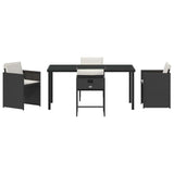 Garden Dining Set 5 pcs Black Poly Rattan 3380687