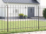 Garden Fence 7 pcs Grey 11.9 x 1.5 m Powder-coated Steel 3334132