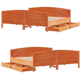 Bed Frame without Mattress Wax Brown 200x200 cm Solid Wood Pine 3301778