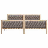 Bed Frame with Headboard Taupe 200 x 200 cm Solid Pine Wood 3394271