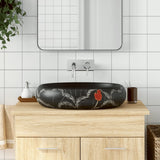 Countertop Basin Black Oval 59x40x15 cm Ceramic 155082