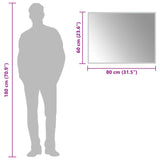 LED Bathroom Mirror Transparent 80 x 60 cm Tempered Glass 42045818