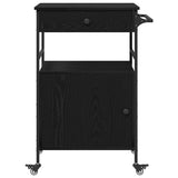 Kitchen Trolley Black Oak 56 x 43 x 89.5 cm Engineered Wood 871668