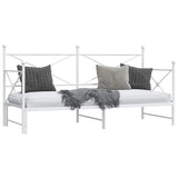 ZNTS Daybed with Trundle without Mattress White 90x200 cm Steel 4104689