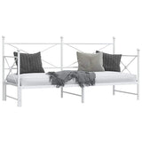 Daybed with Trundle without Mattress White 75x190 cm Steel 4104686